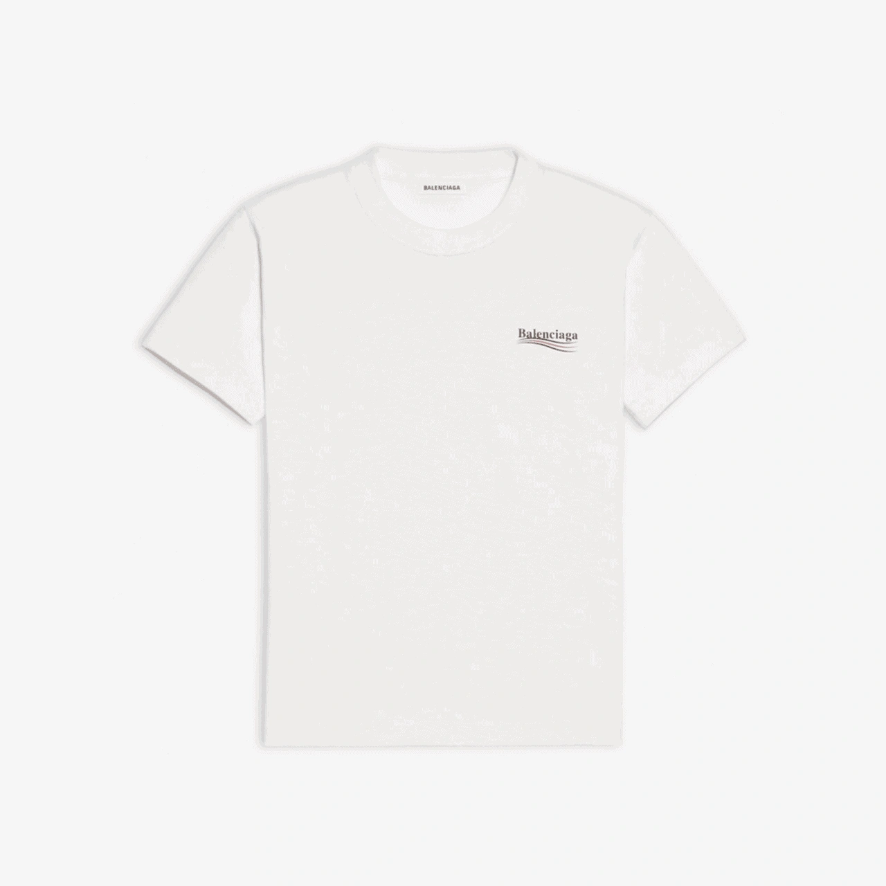 BALENCIAGA POLITICAL CAMPAIGN SMALL FIT T-SHIRT IN WHITE VINTAGE JERSEY – BB38 DailyWear 4019