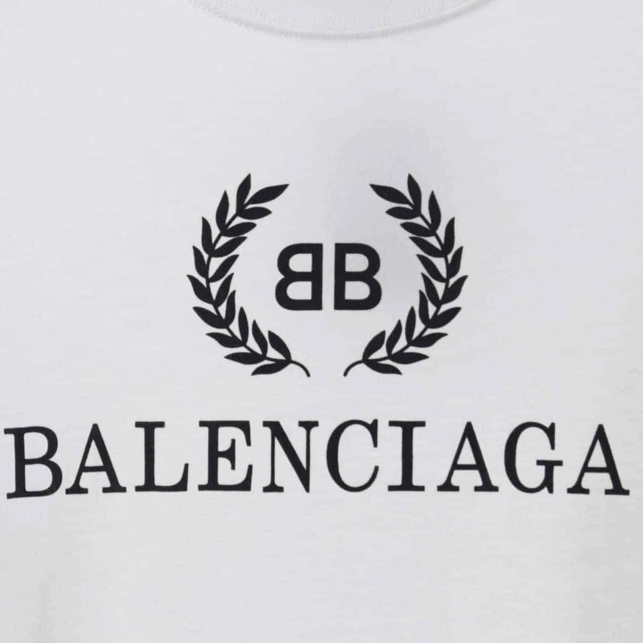 BALENCIAGA WHEAT EAR SHORT SLEEVE WHITE T SHIRT GoAnywhere 4122