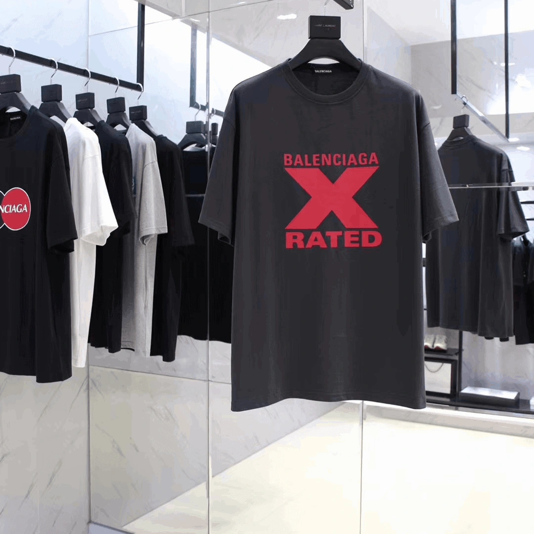 BALENCIAGA X-RATED BLACK COTTON-JERSEY T-SHIRT – BB39 SportInspired 5785