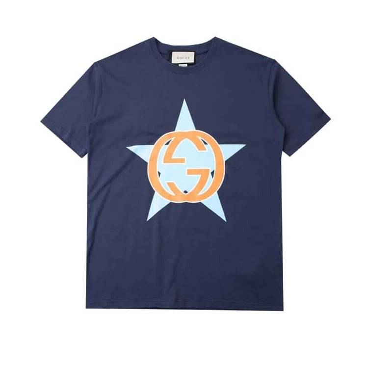 Comfortable 7537 GUCCI INTERLOCKING G STAR PRINT COTTON T-SHIRT – GCS155