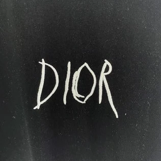 EasyMatch 1212 Dior Embroidered Sketch Signature Logo T-Shirt – CDS044