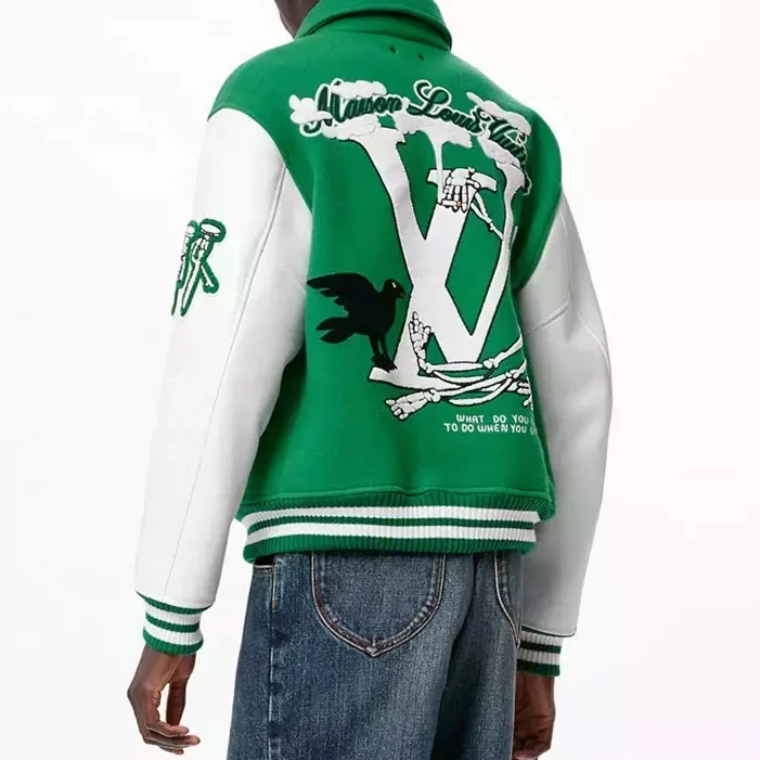 EasyMatch 3814 Louis Vuitton Varsity Leather Jacket – JL01