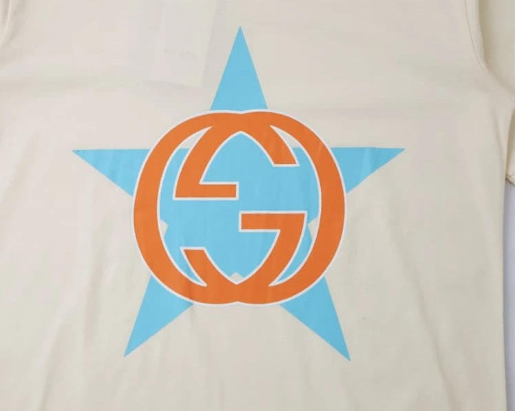GUCCI INTERLOCKING G STAR PRINT COTTON T-SHIRT – GCS153 AllSeason 5321