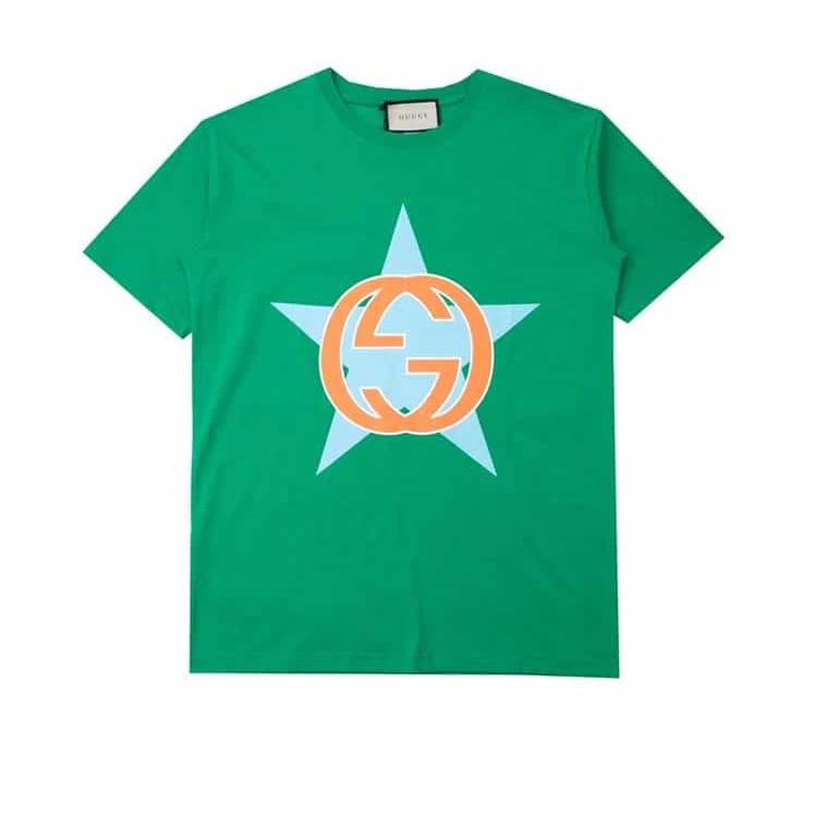 GUCCI INTERLOCKING G STAR PRINT COTTON T-SHIRT – GCS154 AllSeason 4282