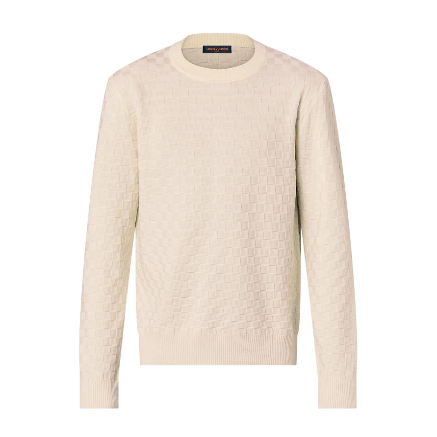 Louis Vuitton Damier Wool Long-Sleeved Crewneck – SLV015 Trendy 8810