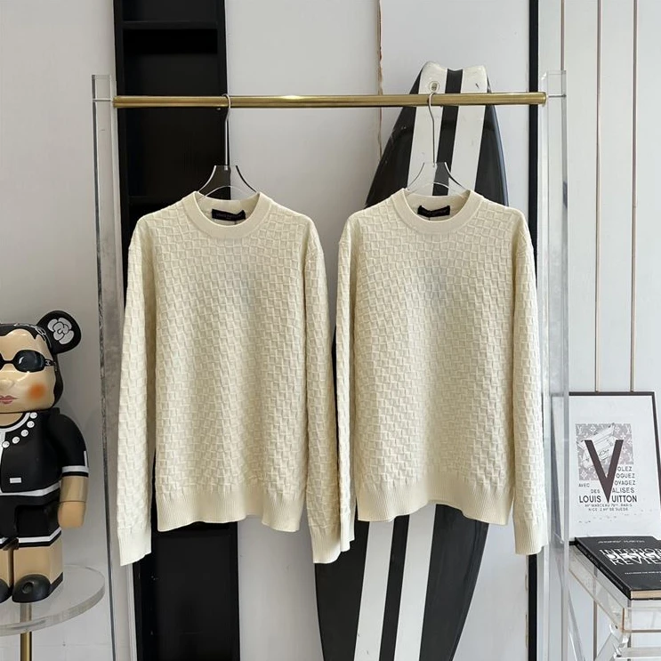 Louis Vuitton Damier Wool Long-Sleeved Crewneck – SLV015 Trendy 8810