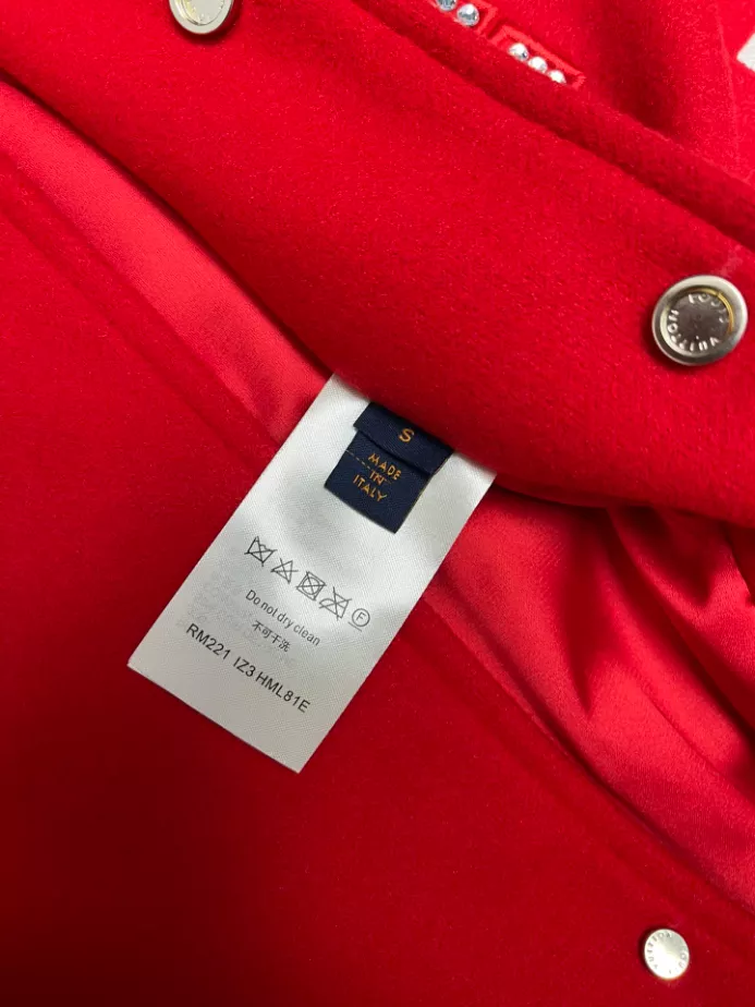 Louis Vuitton Mix Leather Varsity Blouson in red and white – LC003 StreetReady 3316