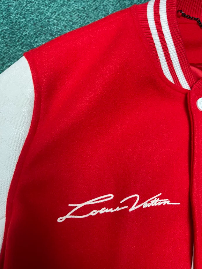 Louis Vuitton Mix Leather Varsity Blouson in red and white – LC003 StreetReady 3316