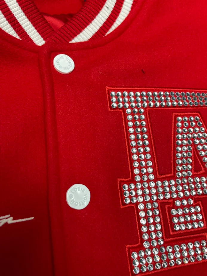 Louis Vuitton Mix Leather Varsity Blouson in red and white – LC003 StreetReady 3316