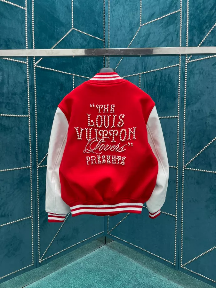 Louis Vuitton Mix Leather Varsity Blouson in red and white – LC003 StreetReady 3316