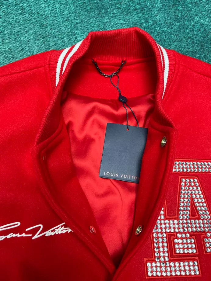 Louis Vuitton Mix Leather Varsity Blouson in red and white – LC003 StreetReady 3316