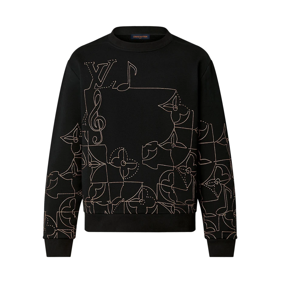 Louis Vuitton Music Line Embroidered Crewneck – SLV051 BestValue 5863
