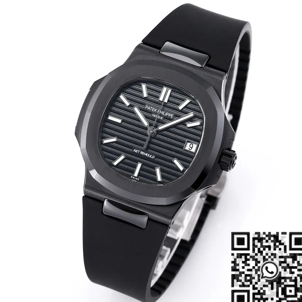 Lightweight AET Custom Patek Philippe Nautilus Gradient Black Ceramic Watch 714