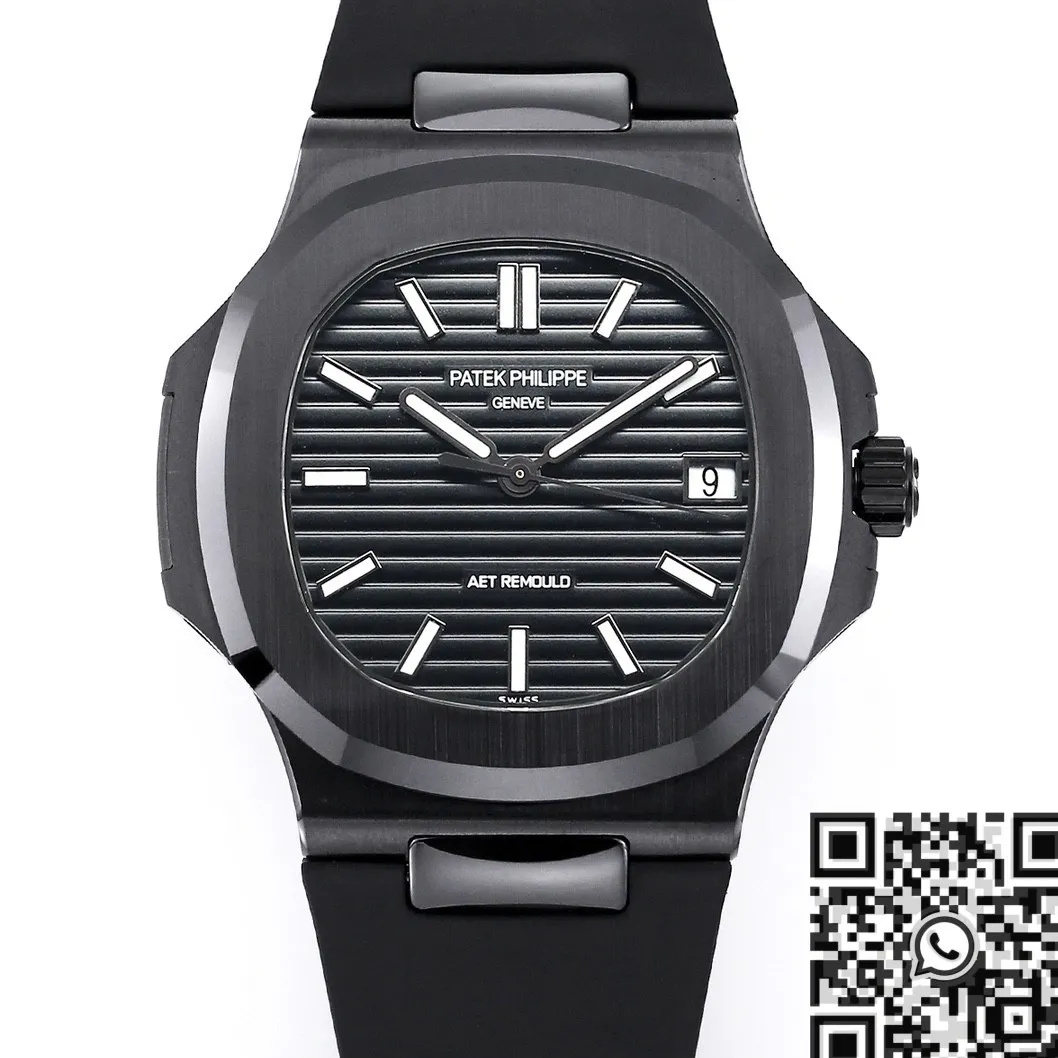 Lightweight AET Custom Patek Philippe Nautilus Gradient Black Ceramic Watch 714