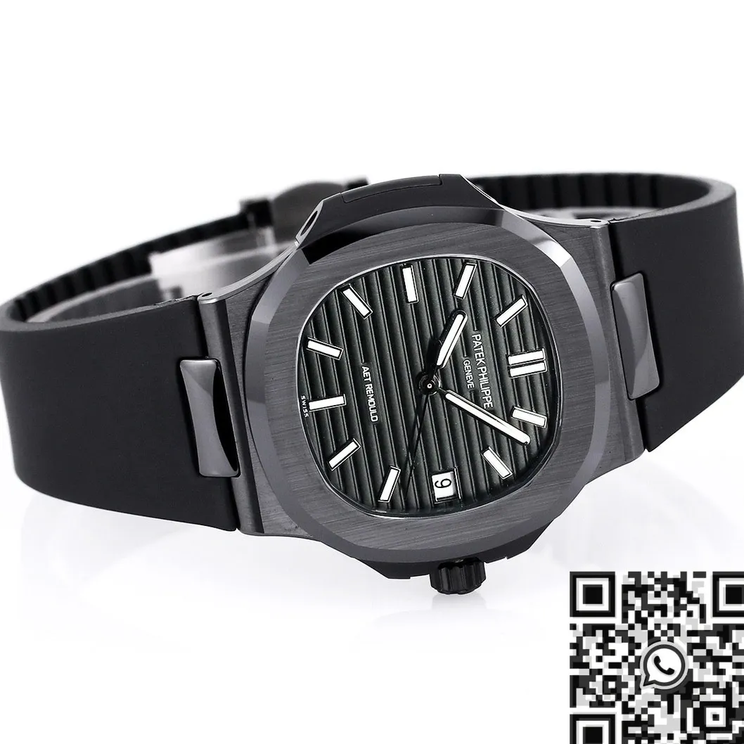 Lightweight AET Custom Patek Philippe Nautilus Gradient Black Ceramic Watch 714