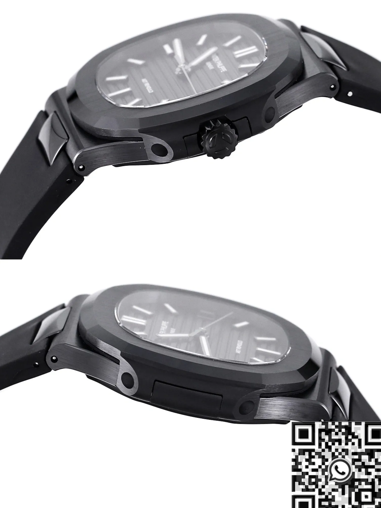 Lightweight AET Custom Patek Philippe Nautilus Gradient Black Ceramic Watch 714