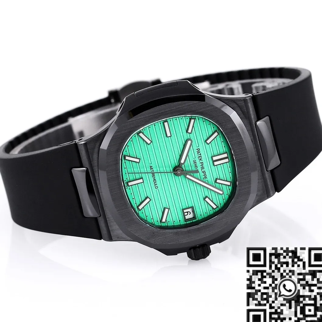 Seasonal AET Custom Patek Philippe Nautilus Green Dial Black Ceramic Case Watch 727