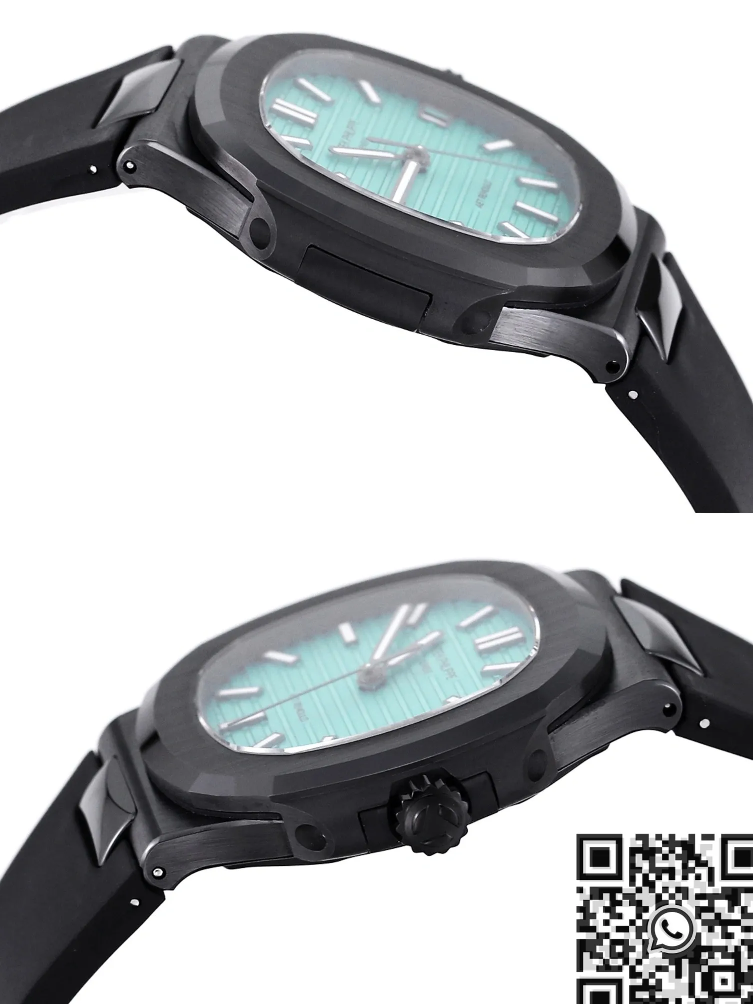 Seasonal AET Custom Patek Philippe Nautilus Green Dial Black Ceramic Case Watch 727