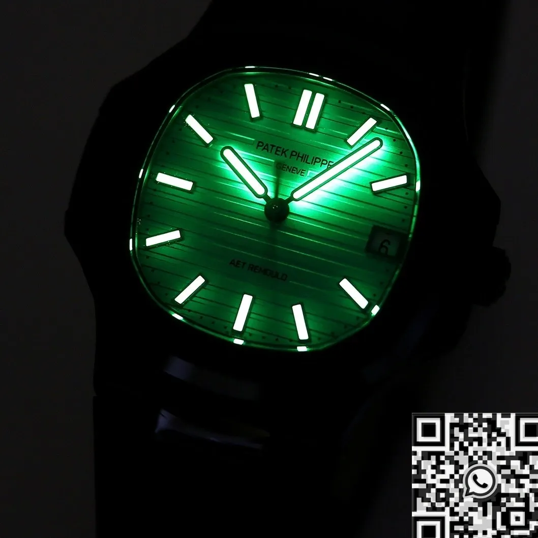 Seasonal AET Custom Patek Philippe Nautilus Green Dial Black Ceramic Case Watch 727