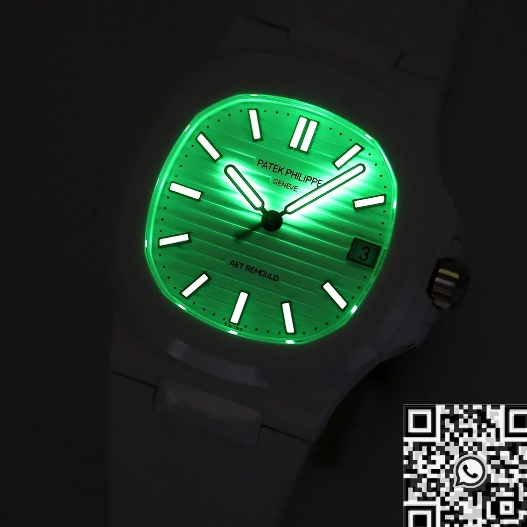 AET Custom Patek Philippe Nautilus White Dial Ceramic Watch FastDry 719
