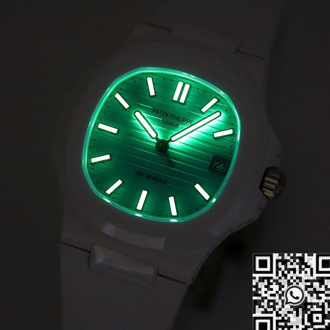 WellDesigned AET Custom Patek Philippe White Nautilus Tiffany Blue Dial White Ceramic Watch 713