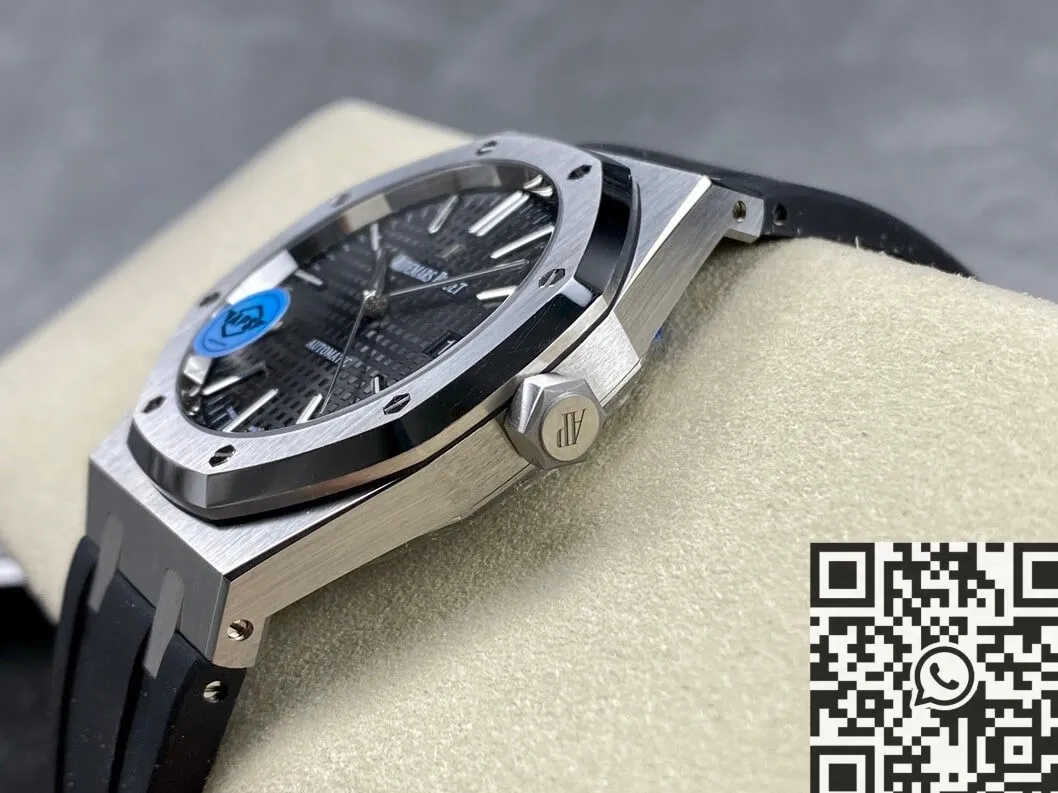 Audemars Piguet Royal Oak 15400 Black Dial Rubber Strap Watch APS Factory Flexible 1976