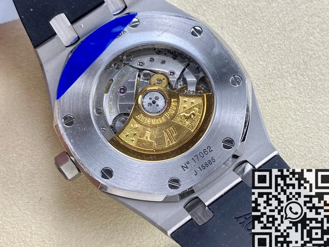 Audemars Piguet Royal Oak 15400 Black Dial Rubber Strap Watch APS Factory Flexible 1976