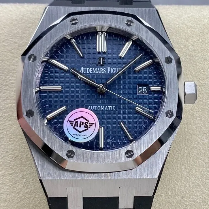 Audemars Piguet Royal Oak 15400 Blue Dial Rubber Strap Watch APS Factory Sophisticated 1973