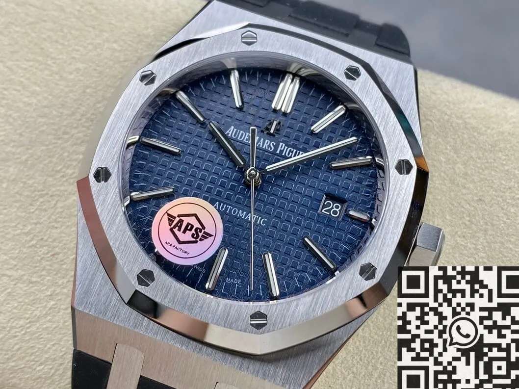 Audemars Piguet Royal Oak 15400 Blue Dial Rubber Strap Watch APS Factory Sophisticated 1973