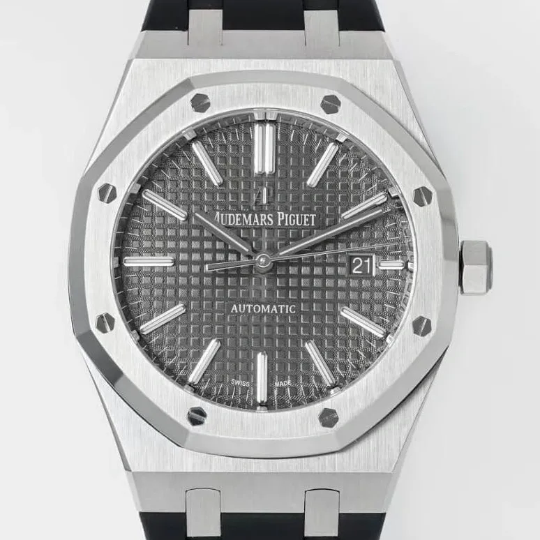 Audemars Piguet Royal Oak 15400 Gray Ruthenium Dial Rubber Strap APS Factory MoistureWicking 1978