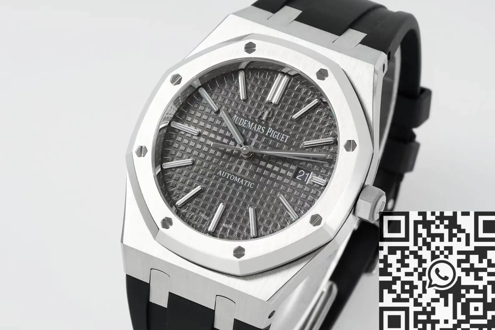 Audemars Piguet Royal Oak 15400 Gray Ruthenium Dial Rubber Strap APS Factory MoistureWicking 1978