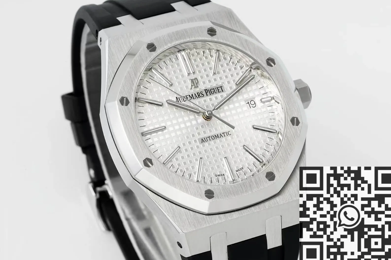 Audemars Piguet Royal Oak 15400 White Dial Rubber Strap Watch APS Factory Durable 1991