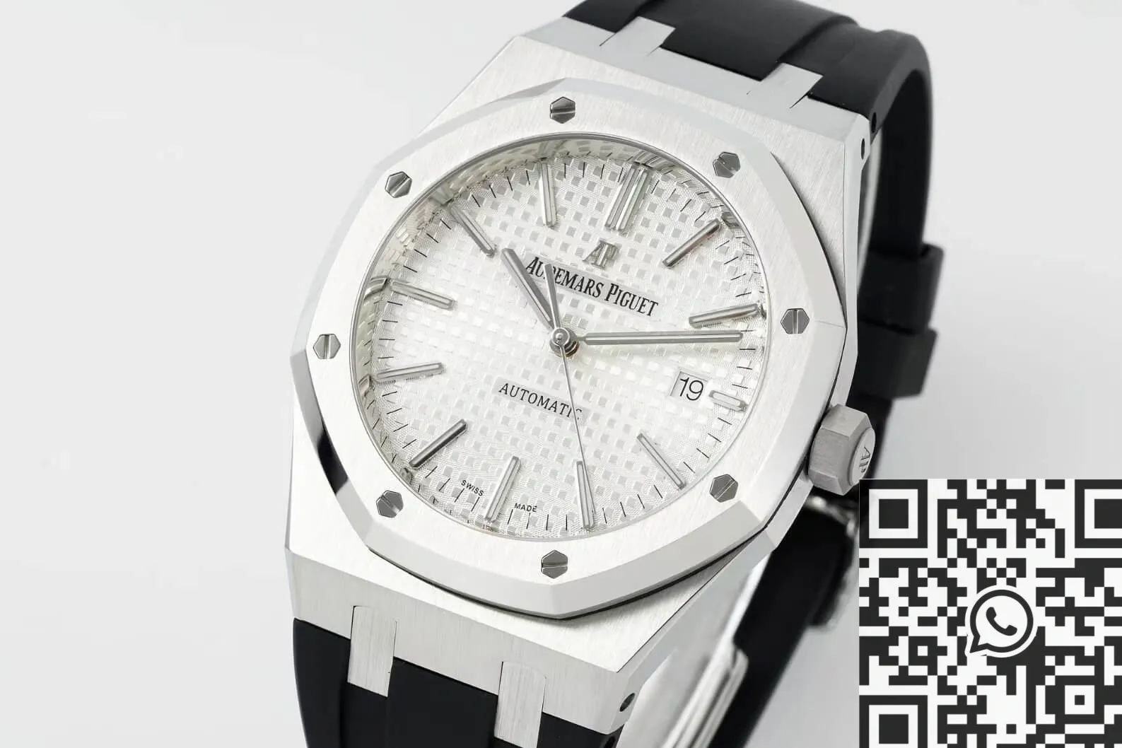 Audemars Piguet Royal Oak 15400 White Dial Rubber Strap Watch APS Factory Durable 1991