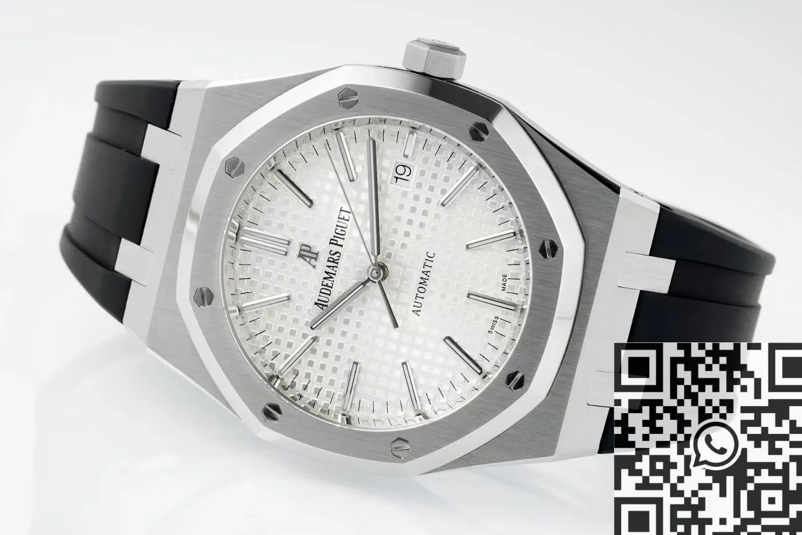 Audemars Piguet Royal Oak 15400 White Dial Rubber Strap Watch APS Factory Durable 1991