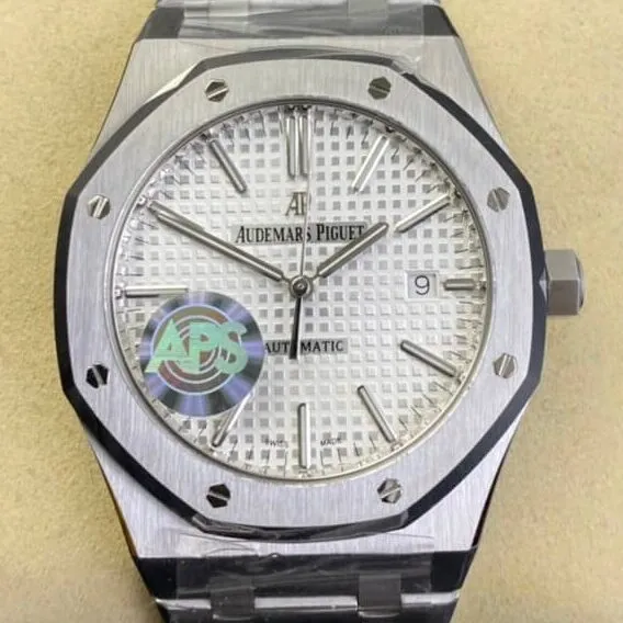 Audemars Piguet Royal Oak 15400ST.OO.1220ST.02 Silver White Dial Watch APS Factory Minimalist 1990