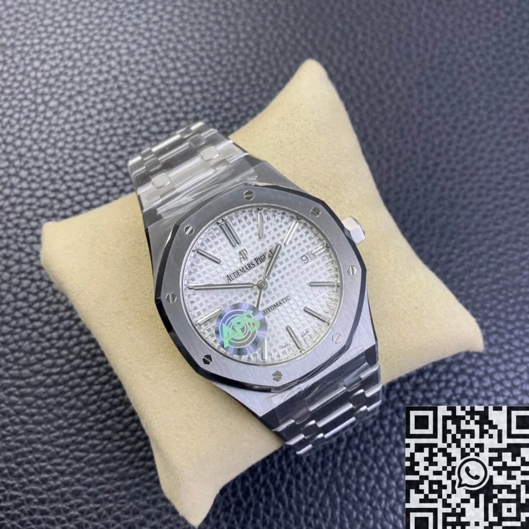 Audemars Piguet Royal Oak 15400ST.OO.1220ST.02 Silver White Dial Watch APS Factory Minimalist 1990