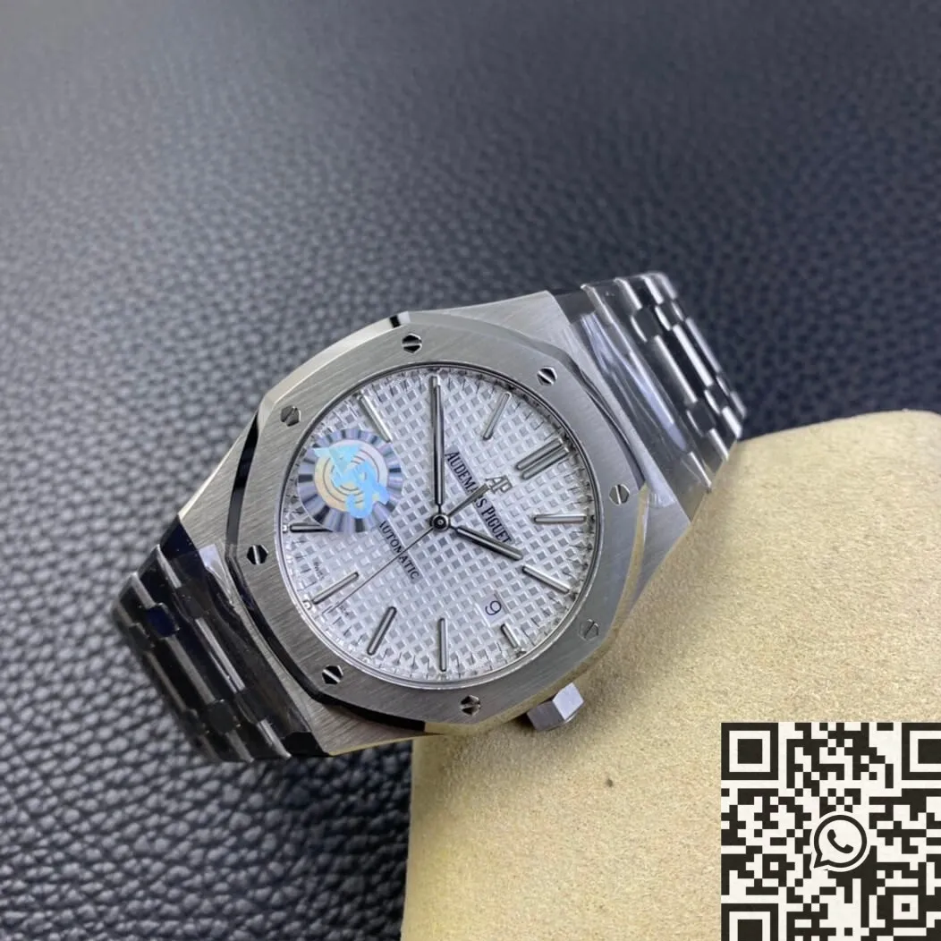 Audemars Piguet Royal Oak 15400ST.OO.1220ST.02 Silver White Dial Watch APS Factory Minimalist 1990