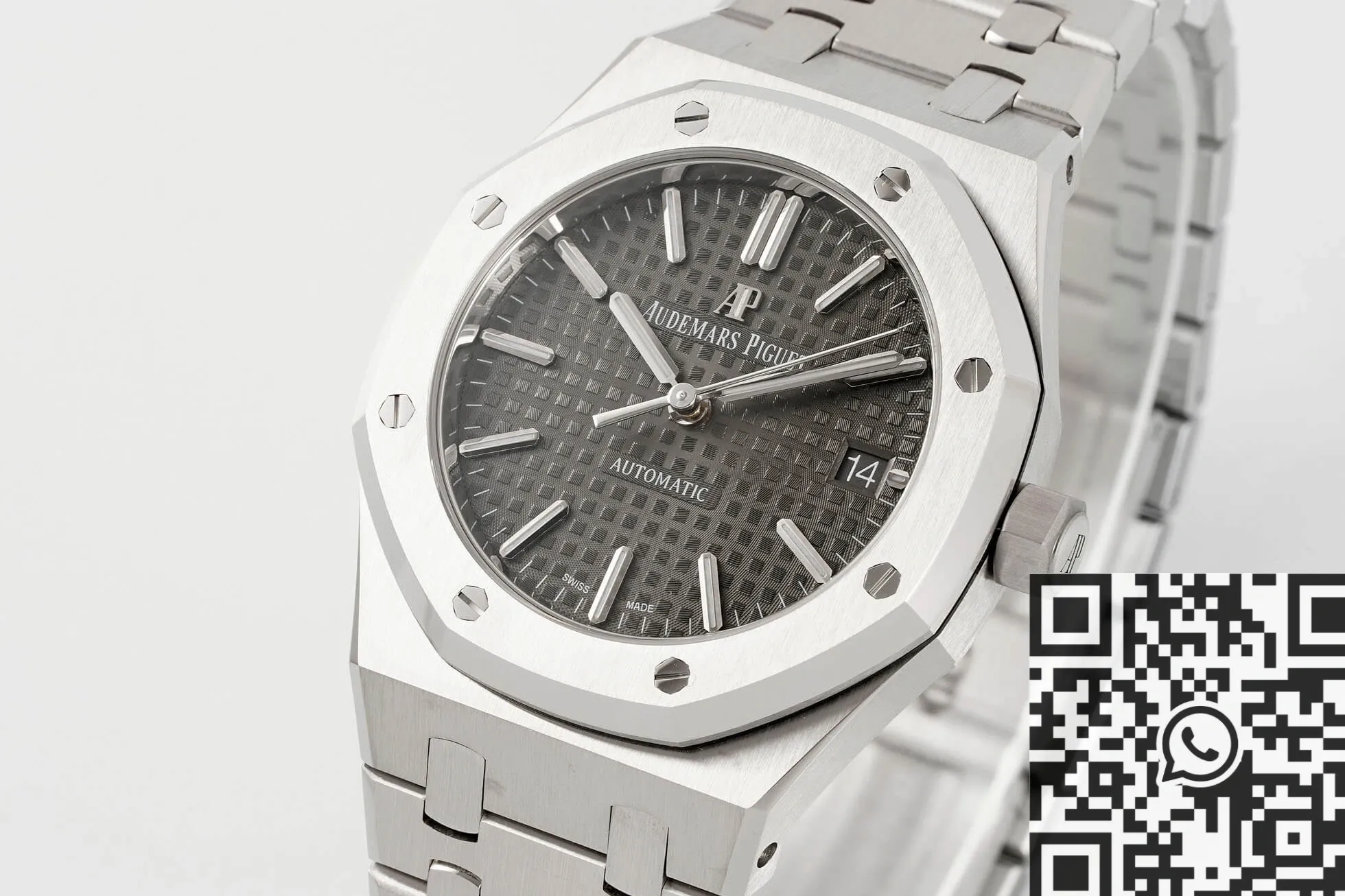 Audemars Piguet Royal Oak 15450ST.OO.1256ST.02 Gray Ruthenium Color Dial Size 37mm APS Factory Upgraded 1981