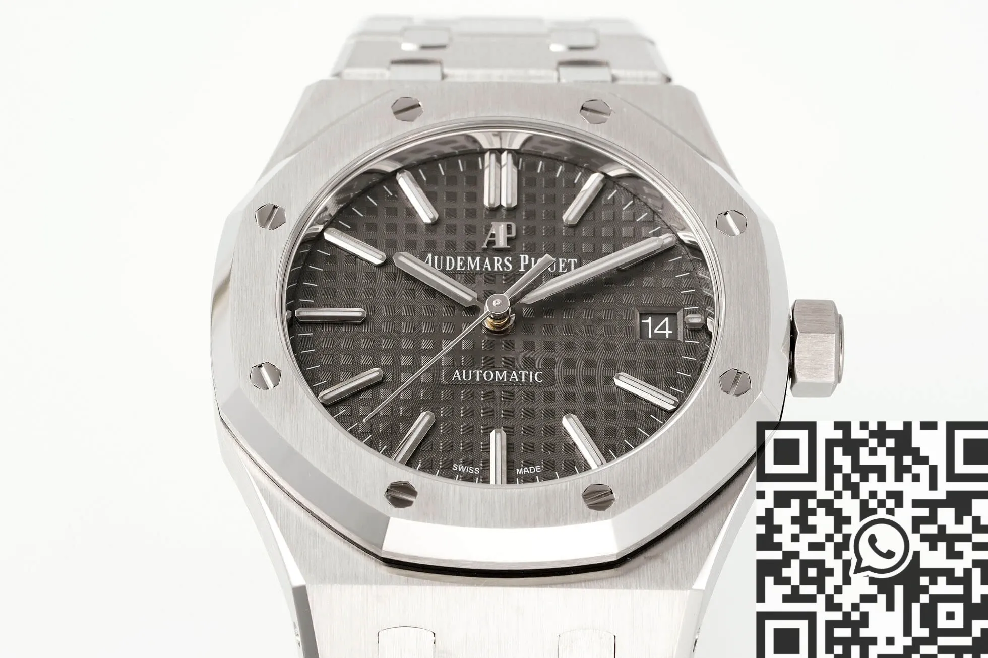 Audemars Piguet Royal Oak 15450ST.OO.1256ST.02 Gray Ruthenium Color Dial Size 37mm APS Factory Upgraded 1981