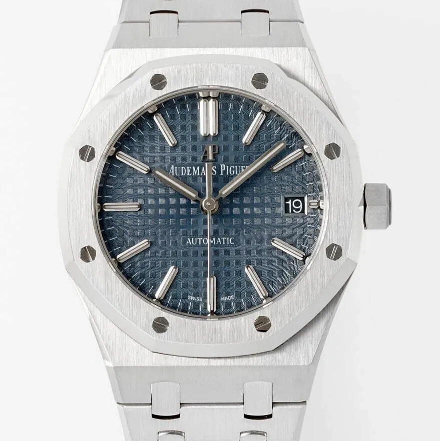 Contemporary Audemars Piguet Royal Oak 15450ST.OO.1256ST.03 Blue Dial Size 37mm APS Factory 1988