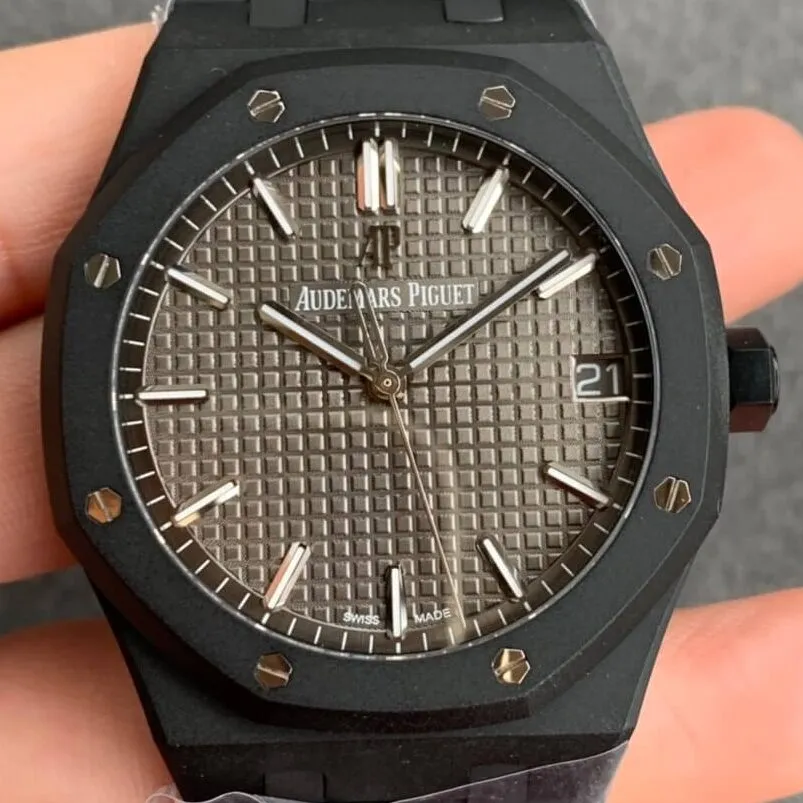 Durable Audemars Piguet Royal Oak 15500 DLC Grey Dial Watch ZF Factory 2191