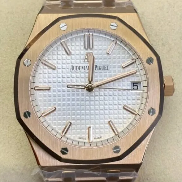 FashionForward Audemars Piguet Royal Oak 15500 Rose Gold White Dial Watch ZF Factory 2193