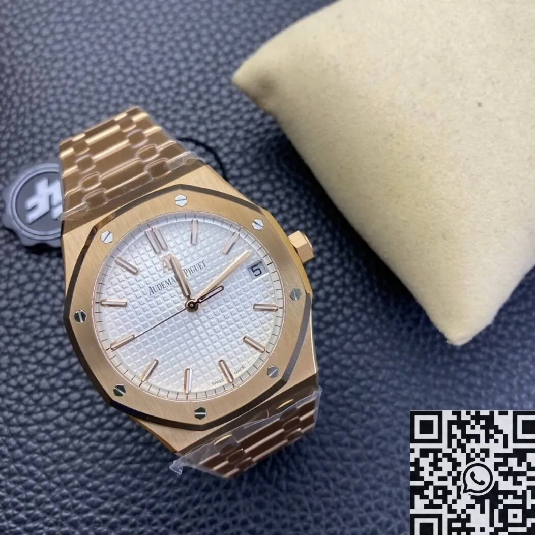FashionForward Audemars Piguet Royal Oak 15500 Rose Gold White Dial Watch ZF Factory 2193