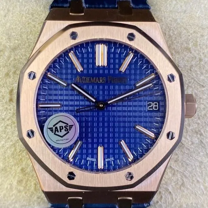 Audemars Piguet Royal Oak 15510OR.OO.1320OR.03 Rose Gold Blue Dial Watch APS Factory QuickDry 1994