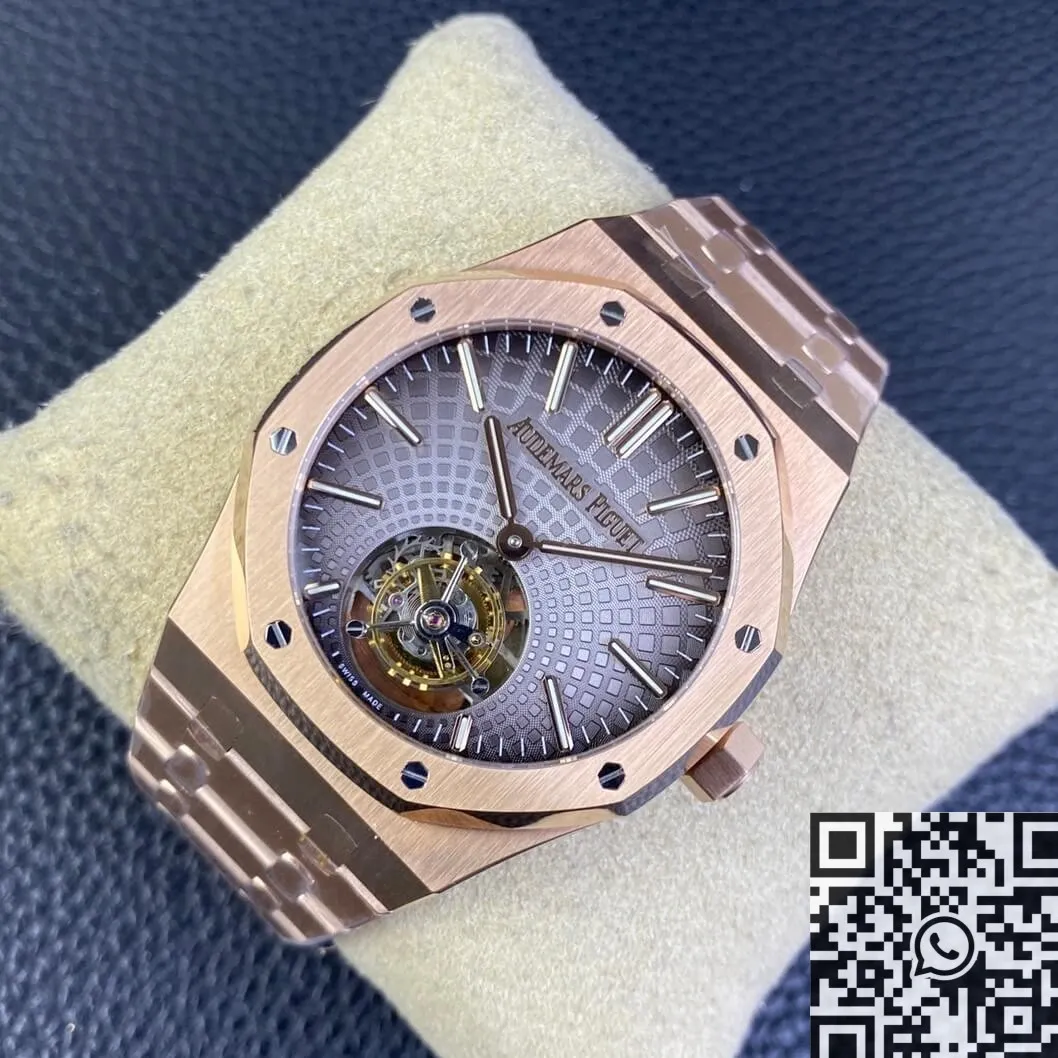 Sophisticated Audemars Piguet Royal Oak 26530OR.OO.1220OR.01 Rose Gold Dial Tourbillon R8 Factory 2723