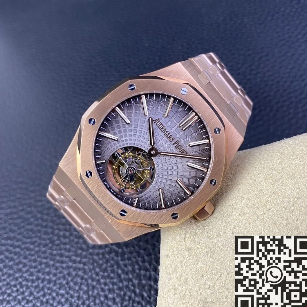 Sophisticated Audemars Piguet Royal Oak 26530OR.OO.1220OR.01 Rose Gold Dial Tourbillon R8 Factory 2723