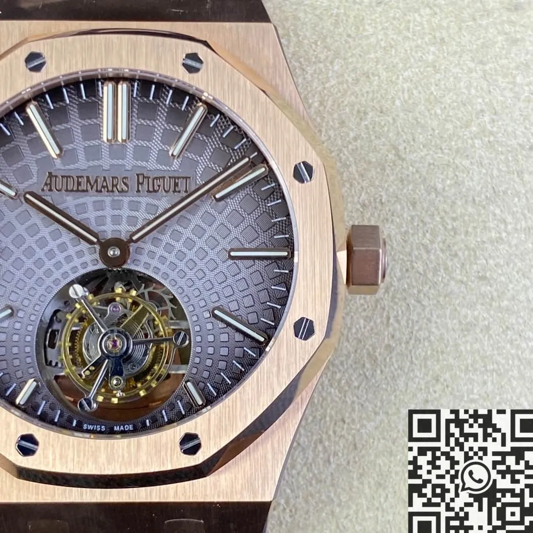Sophisticated Audemars Piguet Royal Oak 26530OR.OO.1220OR.01 Rose Gold Dial Tourbillon R8 Factory 2723