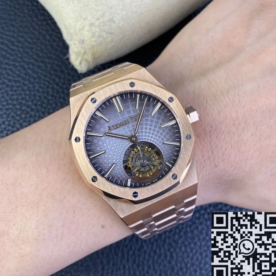Sophisticated Audemars Piguet Royal Oak 26530OR.OO.1220OR.01 Rose Gold Dial Tourbillon R8 Factory 2723