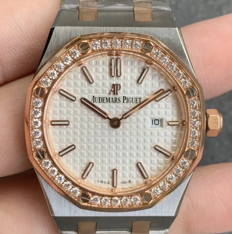 Audemars Piguet Royal Oak 67651SR.ZZ.1261SR.01 Rose Gold Diamond Watch JF Factory Stylish 2843