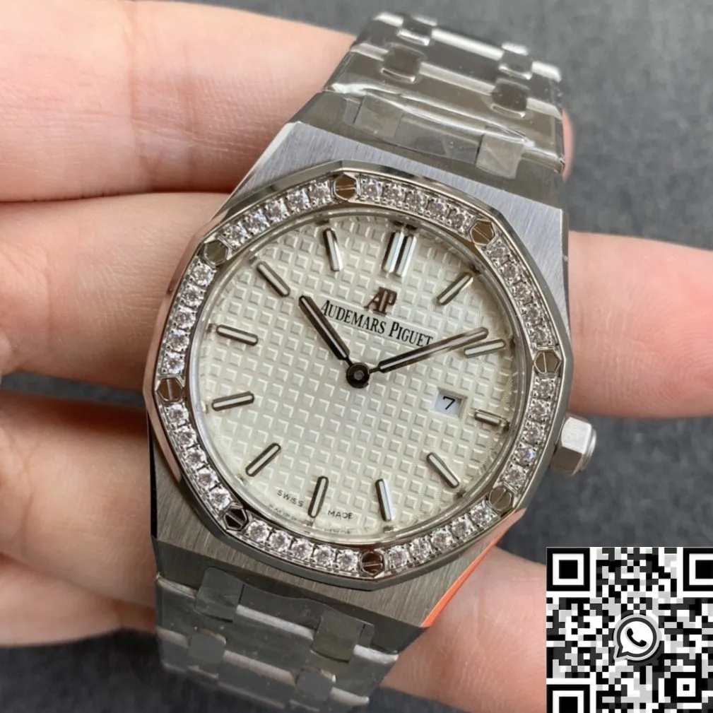 Audemars Piguet Royal Oak 67651ST.ZZ.1261ST.01 Silver Diamond Watch JF Factory WeatherProof 2849